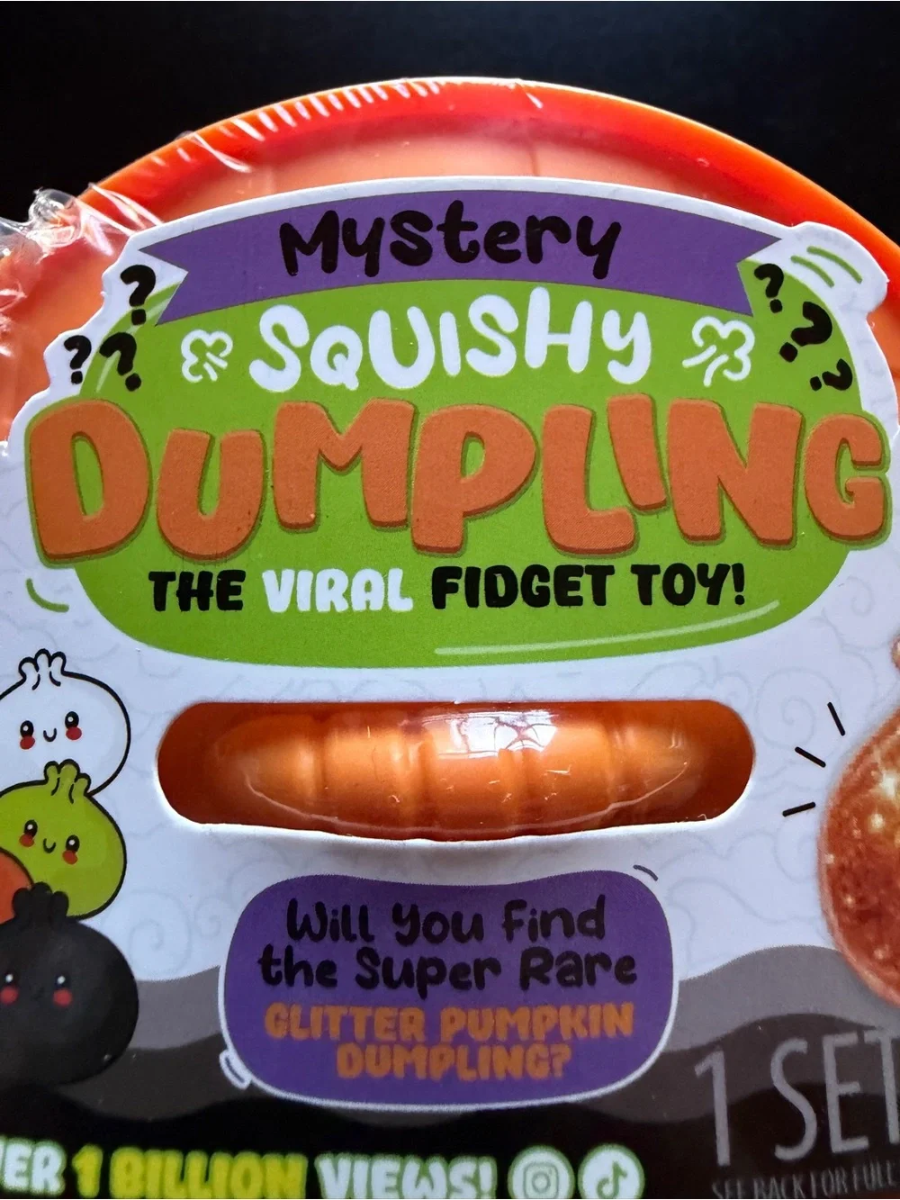 New & Sealed Mystery Squishy Dumpling RMS Glitter Pumpkin Series 4 Halloween